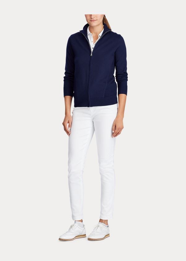 Ralph Lauren Cashmere-Blend Golf Striktrøje Dame Danmark (QVUBC0348)